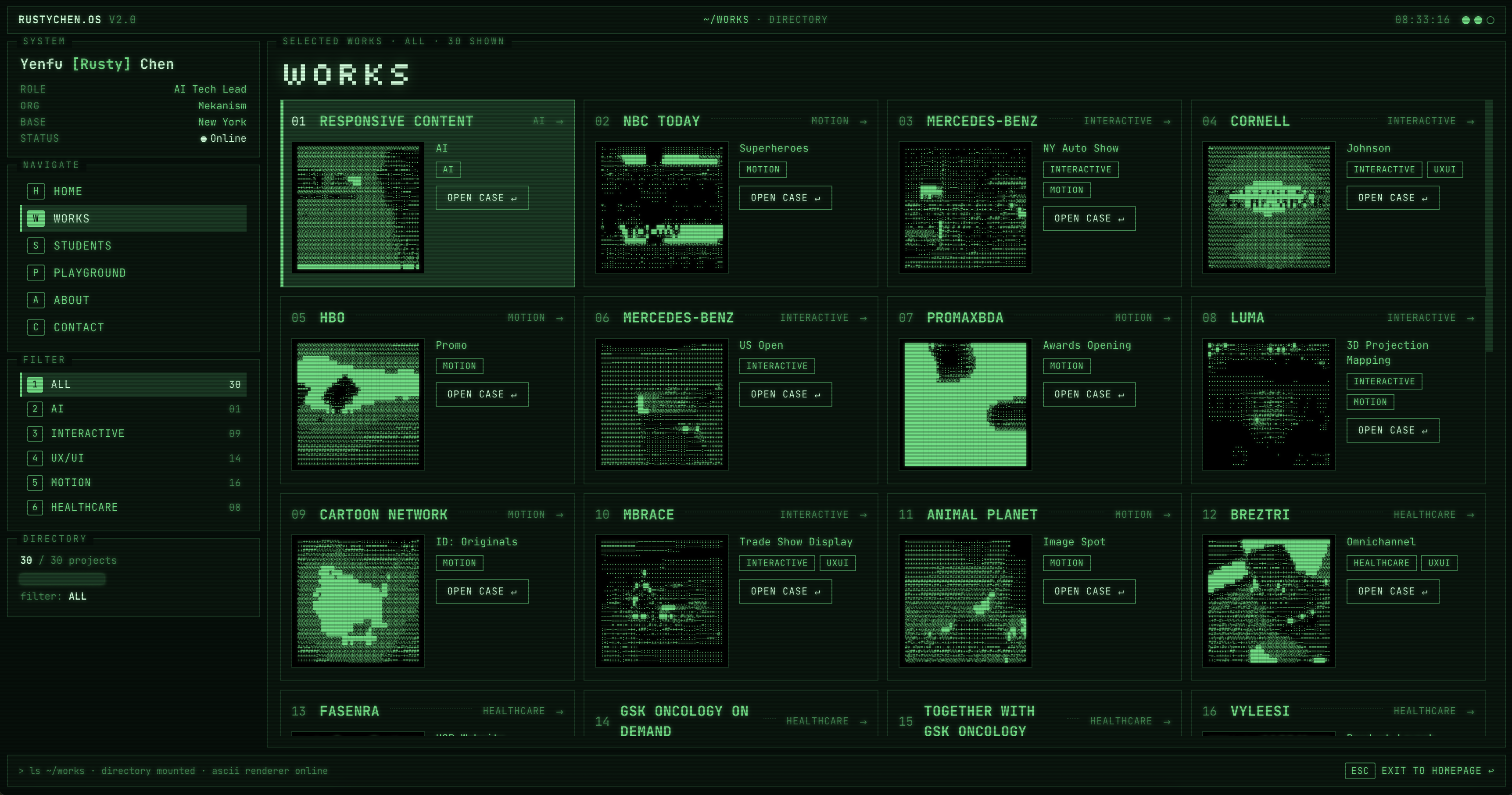 rustychen.os — rustychen.com → ASCII