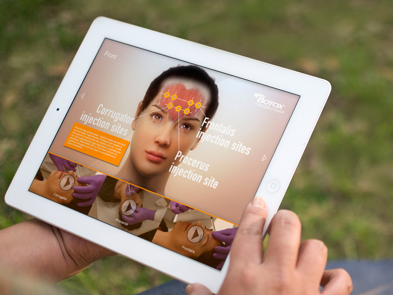 Device mockup of the interactive tool