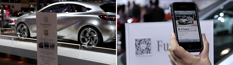 QR-activated mobile site scanned at the stand