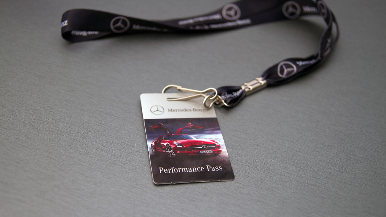 Mercedes-Benz Performance Pass and lanyard